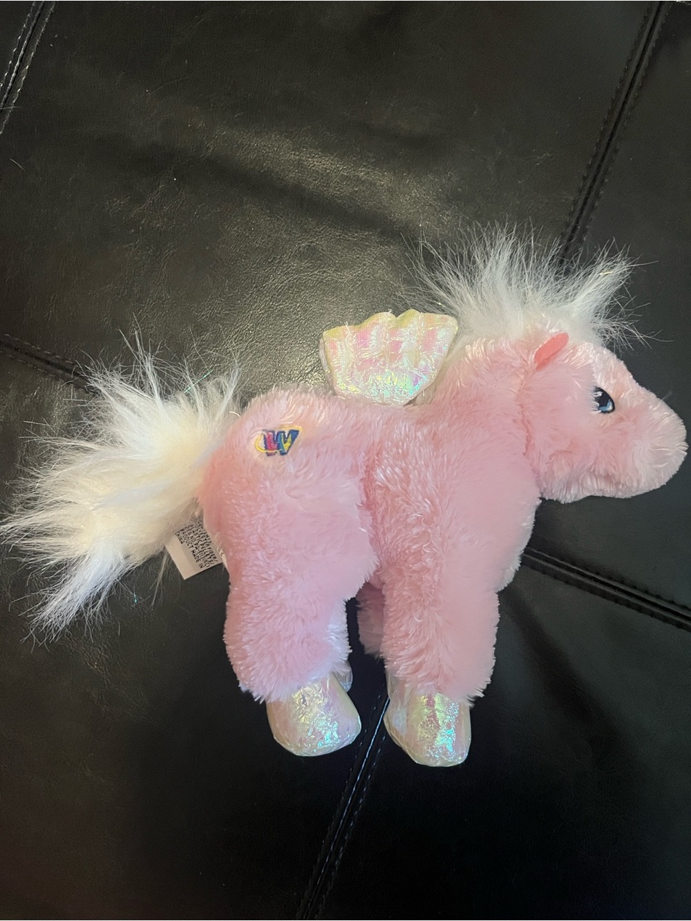 GANZ Webkins Pink Pegasus Plush with White Mane & Iridescent Hooves